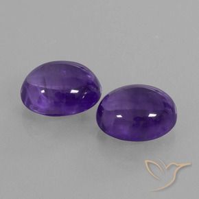 10.22 ctw Violet Amethyst Stones, Natural Amethyst in Oval Cabochon Shape for Sale