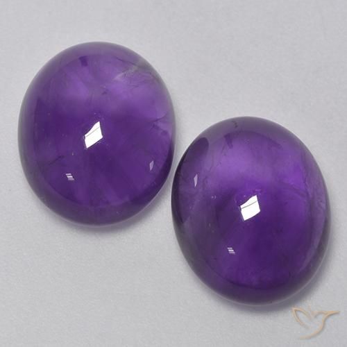 9.17 ct Oval Cabochon Amethyst, 12.1 x 9.8 mm From Brazil, Photo A