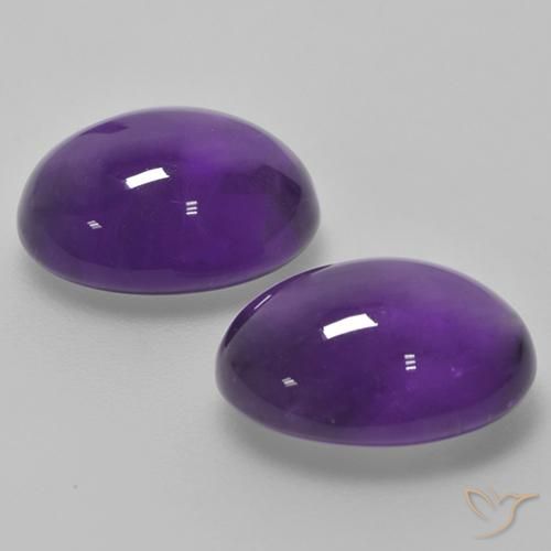 Amethyst Gemstones in 12 x 10 mm (calibrated) Size for Sale, Amethyst Stones in Medium Violet Color