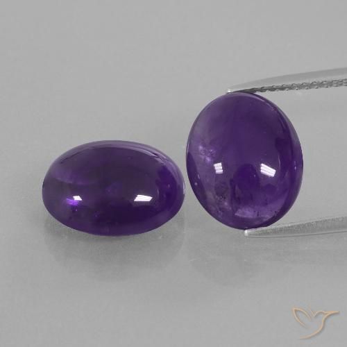 8.87 ct Oval Cabochon Amethyst, 12.2 x 10.2 mm From Brazil, Photo A