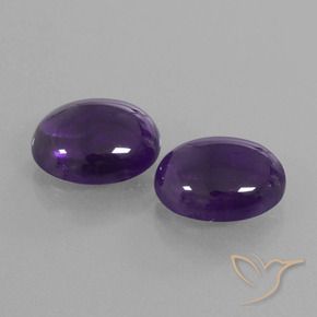 8.87 ctw Violet Amethyst Stones, Natural Amethyst in Oval Cabochon Shape for Sale