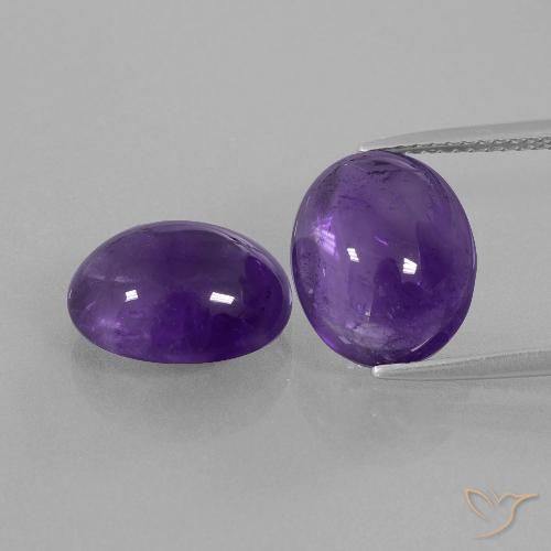 8.64 ct Oval Cabochon Amethyst, 11.9 x 9.7 mm From Brazil, Photo A