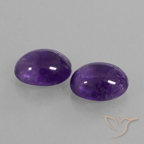 8.64 ctw Violet Amethyst Stones, Natural Amethyst in Oval Cabochon Shape for Sale