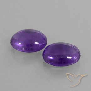 8.18 ctw Violet Amethyst Stones, Natural Amethyst in Oval Cabochon Shape for Sale