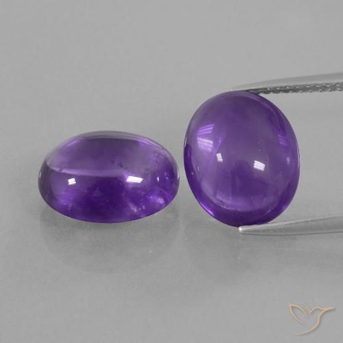 9.67 ct Oval Cabochon Amethyst, 12.1 x 9.9 mm From Brazil, Photo A