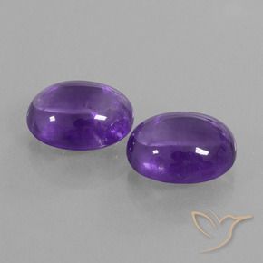 9.67 ctw Violet Amethyst Stones, Natural Amethyst in Oval Cabochon Shape for Sale