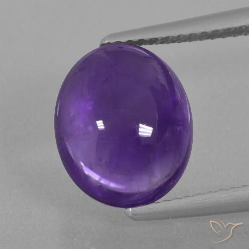 5.53ct Natural Medium Violet Amethyst, Oval, Transparent