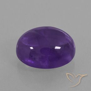 5.53 ct Violet Amethyst Stone, Natural Amethyst in Oval Cabochon Shape for Sale