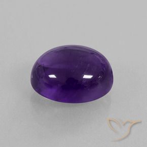 5.68 ct Violet Amethyst Stone, Natural Amethyst in Oval Cabochon Shape for Sale
