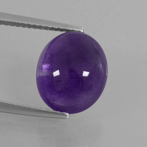 Medium Violet Amethyst Gem - 5.5ct Oval Cabochon (ID: 410811)