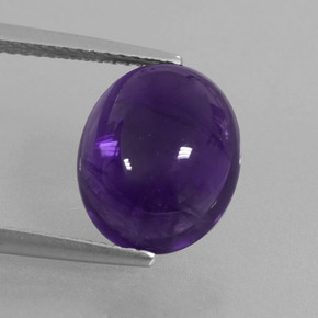 Violeta oscuro Amatista Gema - 4.6ct Cabujón Óvalo (ID: 410827)