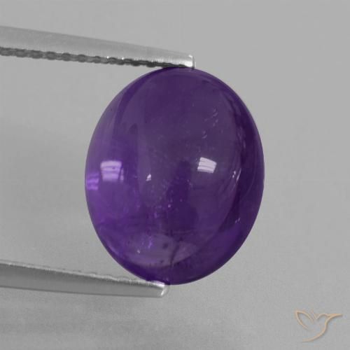 5.19ct Natural Medium Violet Amethyst, Oval, Transparent