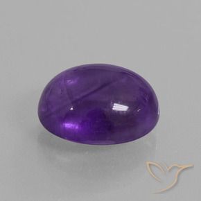 5.19 ct Violet Amethyst Stone, Natural Amethyst in Oval Cabochon Shape for Sale
