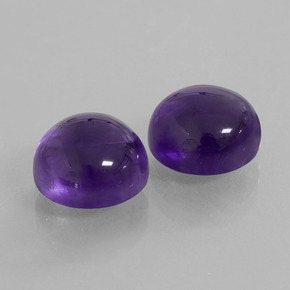 8.92 ctw Violet Amethyst Stones, Natural Amethyst in Round Cabochon Shape for Sale