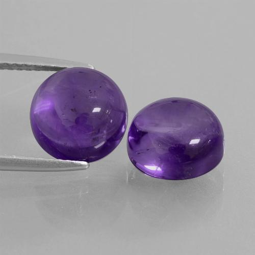 Medium Violet Аметист Камень - 3.6ct Круглый Кабошон (ID: 410928)
