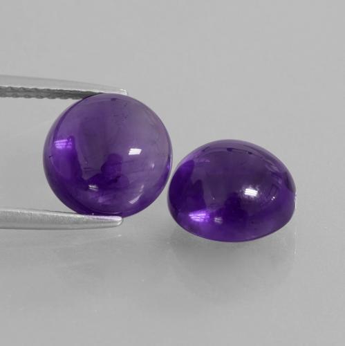 Medium Violet Amethyst Gem - 3ct Round Cabochon (ID: 410929)
