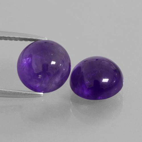 Dark Violet Amethyst Gem - 3ct Round Cabochon (ID: 410931)