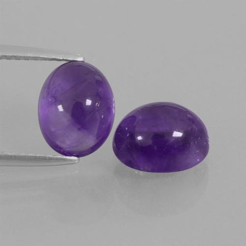 Medium Violet Amethyst Gem - 2.4ct Oval Cabochon (ID: 411850)