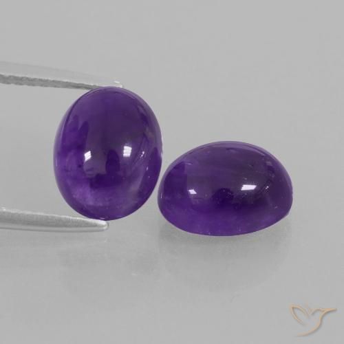 4.40ctw Natural Medium Violet Amethyst, Oval, Transparent