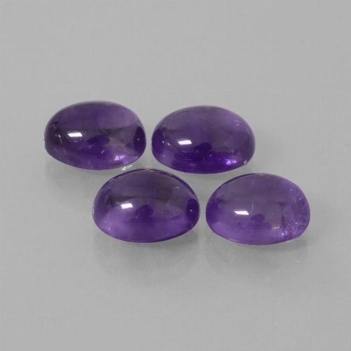 Medium Violet Amethyst Edelstein - 2.1ct Oval Cabochon (ID: 412109)