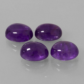Medium Violet Amethyst Gem - 2.2ct Oval Cabochon (ID: 412164)