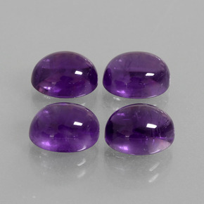 9.84 ctw Violet Amethyst Stones, Natural Amethyst in Oval Cabochon Shape for Sale