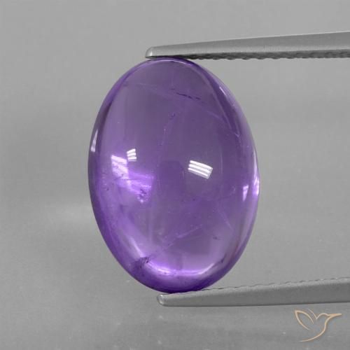 6.05ct Natural Medium Violet Amethyst, Oval, Transparent