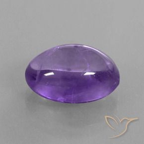 6.05 ct Violet Amethyst Stone, Natural Amethyst in Oval Cabochon Shape for Sale