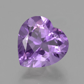 1.88 ct Violet Amethyst Gemstone, Amethyst Gem in Heart Facet Shape for Sale.