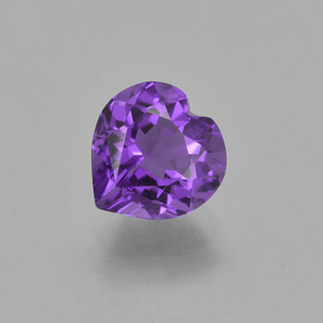 1.09 ct Violet Amethyst Gemstone, Amethyst Gem in Heart Facet Shape for Sale.