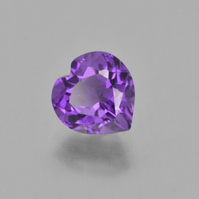 1.09 ct Violet Amethyst Stone, Natural Amethyst in Heart Facet Shape for Sale