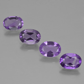 Темно-фиолетовый Аметист Камень - 0.6ct Фасетный Овал (ID: 425238)