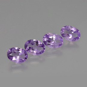 2.70 ctw Violet Amethyst Stones, Natural Amethyst in Oval Facet Shape for Sale