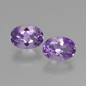 1.40 ctw Violet Amethyst Gemstones, Amethyst Gems in Oval Facet Shape for Sale.