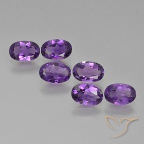 2.23 ctw Violet Amethyst Stones, Natural Amethyst in Oval Facet Shape for Sale