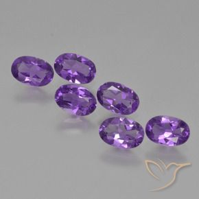 2.43 ctw Violet Amethyst Stones, Natural Amethyst in Oval Facet Shape for Sale