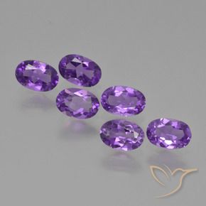 2.48 ctw Violet Amethyst Stones, Natural Amethyst in Oval Facet Shape for Sale