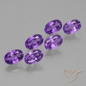 2.51 ctw Violet Amethyst Stones, Natural Amethyst in Oval Facet Shape for Sale