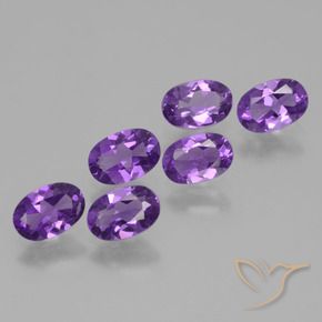 2.36 ctw Violet Amethyst Stones, Natural Amethyst in Oval Facet Shape for Sale