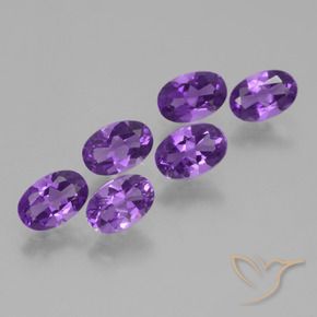 2.56 ctw Violet Amethyst Stones, Natural Amethyst in Oval Facet Shape for Sale