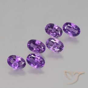 2.50 ctw Violet Amethyst Stones, Natural Amethyst in Oval Facet Shape for Sale