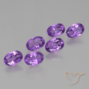 2.35 ctw Violet Amethyst Stones, Natural Amethyst in Oval Facet Shape for Sale