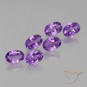 2.54 ctw Violet Amethyst Stones, Natural Amethyst in Oval Facet Shape for Sale