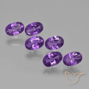 2.48 ctw Violet Amethyst Stones, Natural Amethyst in Oval Facet Shape for Sale