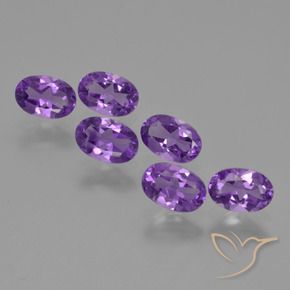 2.49 ctw Violet Amethyst Stones, Natural Amethyst in Oval Facet Shape for Sale