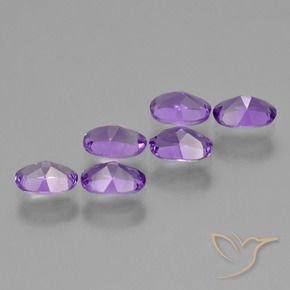 Amethyst Gemstones in 6.1 x 4.1 mm Size for Sale, Amethyst Stones in Medium Violet Color