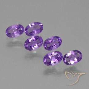 2.48 ctw Violet Amethyst Stones, Natural Amethyst in Oval Facet Shape for Sale