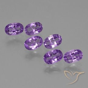 2.48 ctw Violet Amethyst Stones, Natural Amethyst in Oval Facet Shape for Sale
