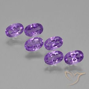 2.37 ctw Violet Amethyst Stones, Natural Amethyst in Oval Facet Shape for Sale