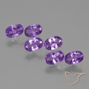 2.35 ctw Violet Amethyst Stones, Natural Amethyst in Oval Facet Shape for Sale